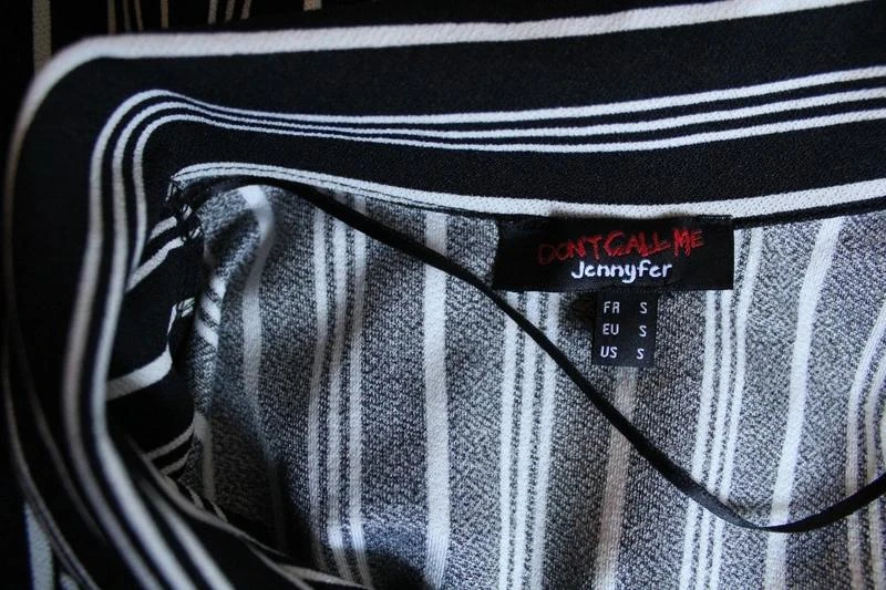 Black and white striped wrap blouse Jennyfer – photo 6